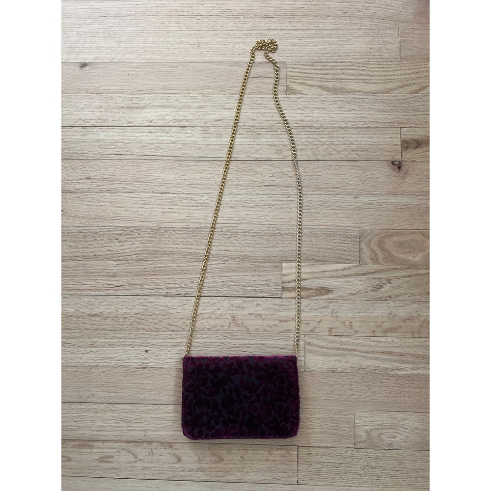 Shiraleah Velvet Crossbody Bag Floral Women Small Burgundy Red